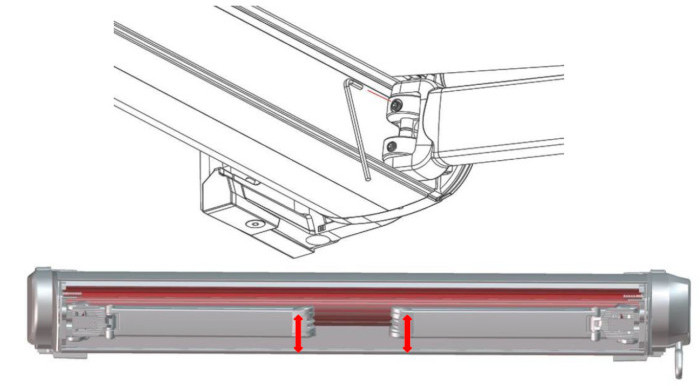 Réglage niveau des bras du store à coffre intégral Altea Réglage niveau des bras du store à coffre intégral Altea