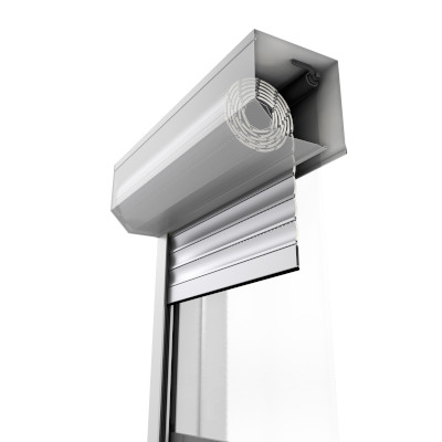 Coupe profil volet roulant solaire avec moustiquaire Coupe profil volet roulant solaire avec moustiquaire