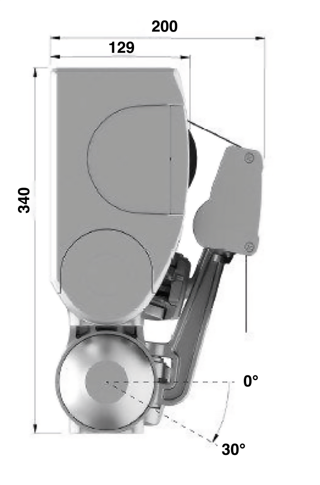 Profil store banne 3x3m Encombrement store banne 3x3m