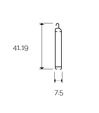 Coupe de lames 41,19 mm x 7,5 mm Diagramme coupe de lames 41,19 mm, 7,5 mm