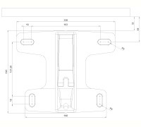 Platine fixation murale storebox400 Platine fixation murale