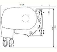 Encombrement du store banne Kyma Encombrement du support de fixation du store banne coffre integral avec lambrequin enroulable Kyma