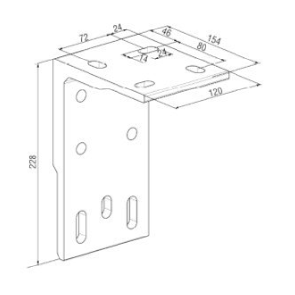 Equerre de fixation plafond storebox300 Equerre plafond storebox300