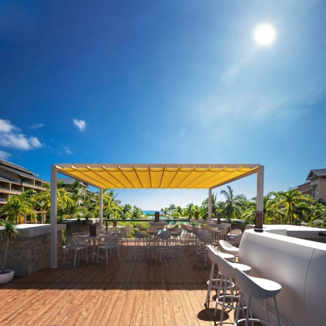 CLIMA ILOT - Pergola à toile MICROPERFORÉE rétractable