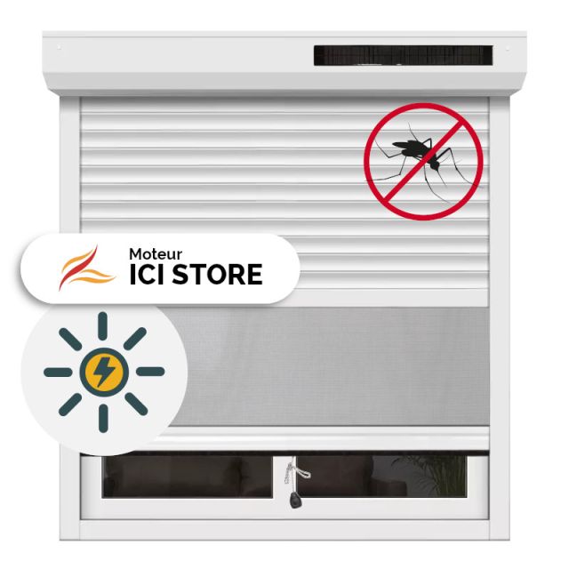 Volet roulant solaire avec moustiquaire moteur Ici Store