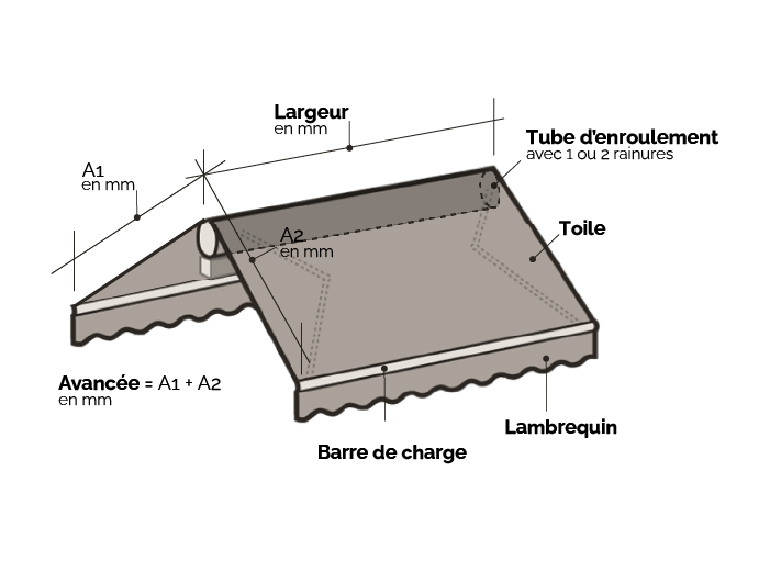 Altea Store banne - vue eclate Vue eclatee - store banne altea