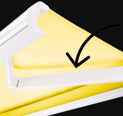 reglages store banne, reglage inclinaison storbox, regler l'inclinaison du storbox, Partie plus haute du bras