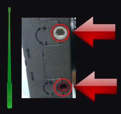 reglage store dooya, reglages stores banne, store extérieur, store de terrasse, probleme store qui ne se referme plus, Pions blanc et rouge