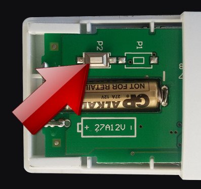 paramétrage télécommande dooya, réglage telecommande dooya, telecommande dooya, Bouton P2 à l'intérieur de la télécommande