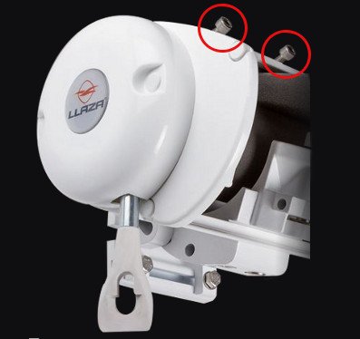 reglage inclinaison store banne, reglage d'un store banne, réglage de l'inclinaison d'un store exterieur, Vis de butée pour modifier l'inclinaison de la barre de charge