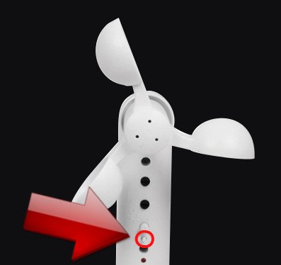 capteur vent dooya, dooya capteur vent, anemometre dooya, eolienne dooya, eoliennes pour store, Touche P2 de l'anémomètre