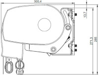 Encombrement du store banne Kyma Encombrement du support de fixation du store banne coffre integral avec lambrequin enroulable Kyma
